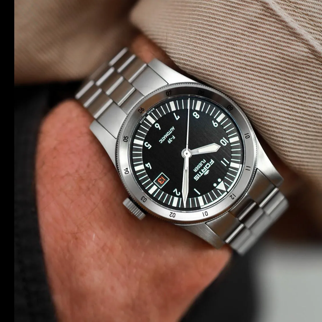 Fortis Flieger F-39 Automatic Black Watch sold by C.W. Sellors product image thumbnail 2