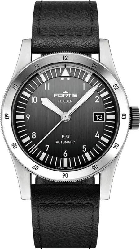 Fortis Flieger F-39 Automatic Black Watch sold by C.W. Sellors