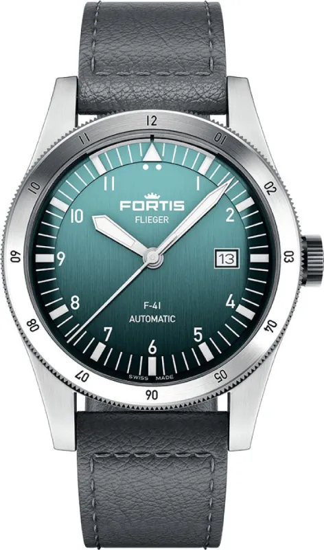 Fortis Flieger F-41 Automatic Petrol Watch sold by C.W. Sellors