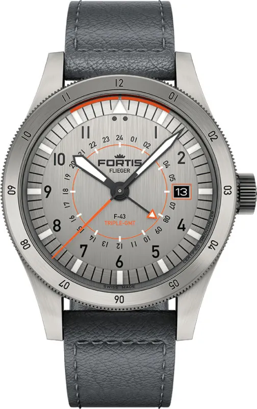 Fortis Flieger F-43 Triple-GMT Titanium Watch sold by C.W. Sellors