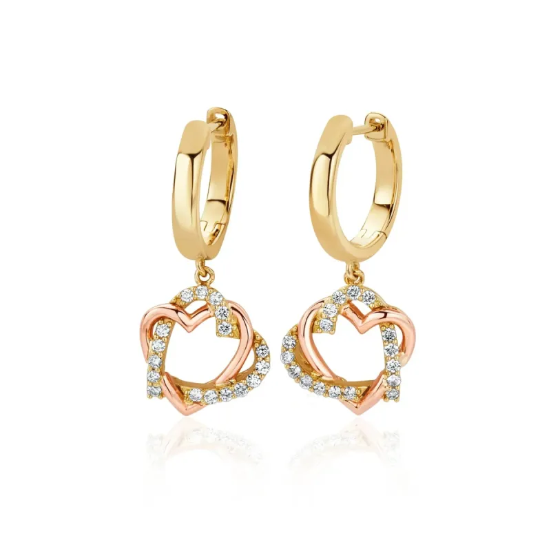 Clogau Always in My Heart 18ct Gold Diamond Earrings sold by C.W. Sellors
