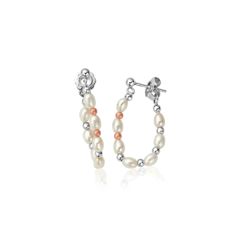 Clogau Welsh Beachcomber Sterling Silver Freshwater Pearl Drop Earrings sold by C.W. Sellors