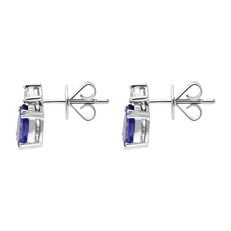Tivon 18ct White Gold Tanzanite Diamond Pear Cut Stud Earrings sold by C.W. Sellors product image thumbnail 2