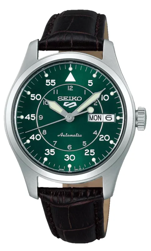 Seiko 5 Sports Kelly Green Flieger Suit Style Watch sold by C.W. Sellors