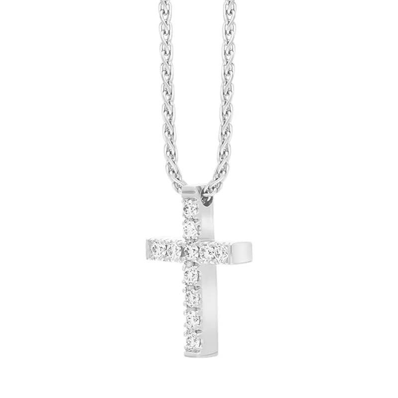 18ct White Gold 0.17ct Diamond Cross Necklace sold by C.W. Sellors product image thumbnail 2