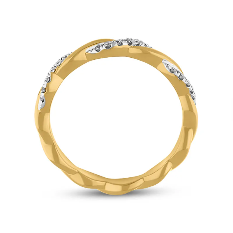 18ct Yellow Gold Diamond Twisted Band Ring sold by C.W. Sellors product image thumbnail 3