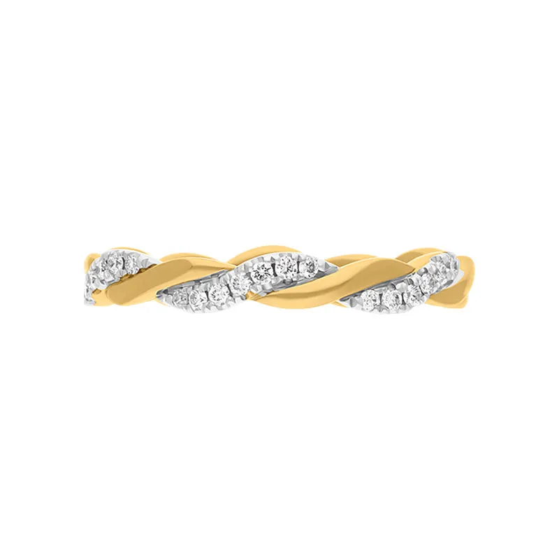 18ct Yellow Gold Diamond Twisted Band Ring sold by C.W. Sellors product image thumbnail 2