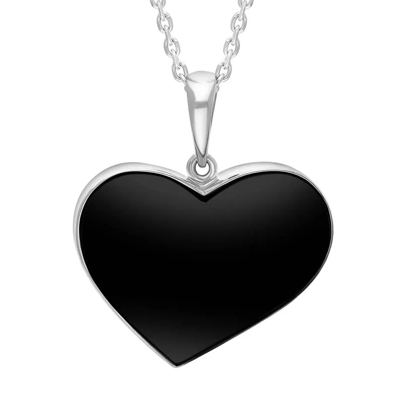 Sterling Silver Whitby Jet Abstract Heart Necklace sold by C.W. Sellors