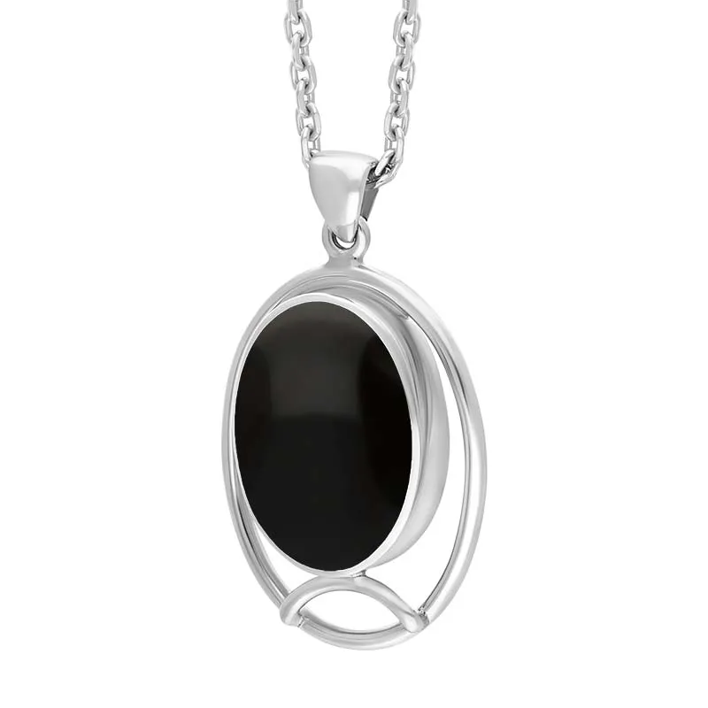 Sterling Silver Whitby Jet Oval Open Frame Necklace sold by C.W. Sellors product image thumbnail 2