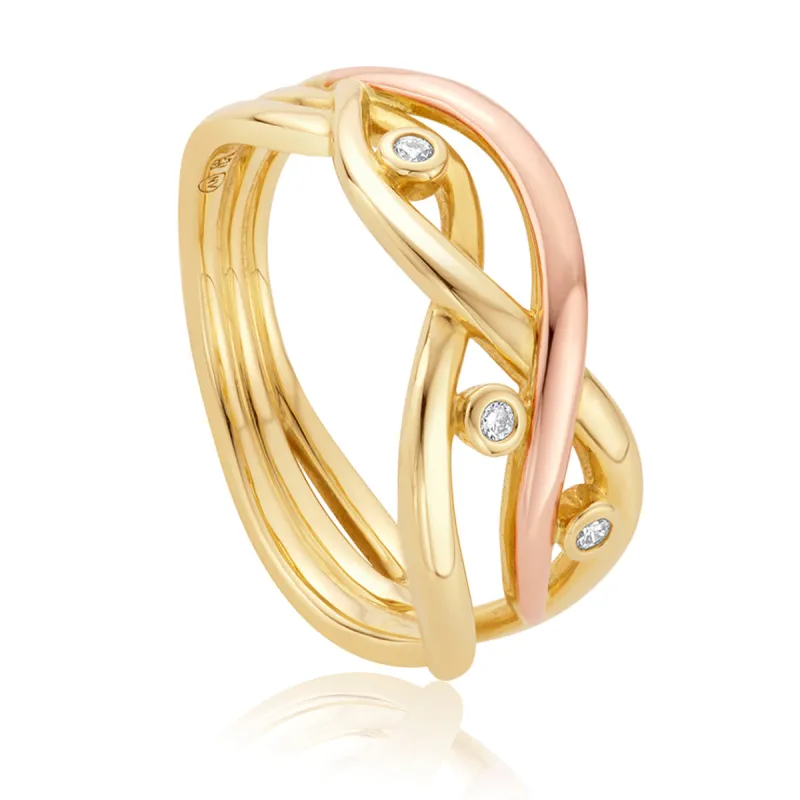 Clogau Swallow Falls 18ct Gold Diamond Ring made by C.W. Sellors
