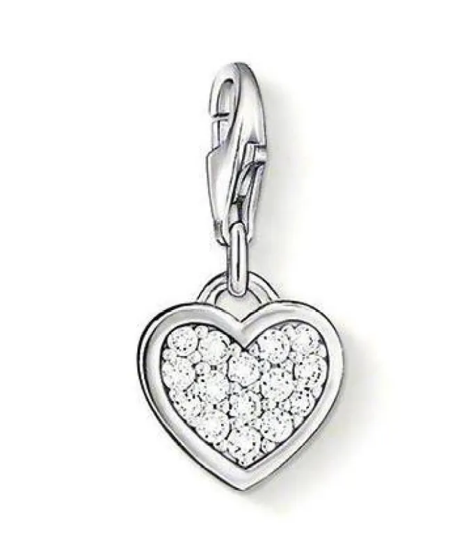 Thomas Sabo Charm Club Sterling Silver Cubic Zirconia Heart Charm sold by C.W. Sellors