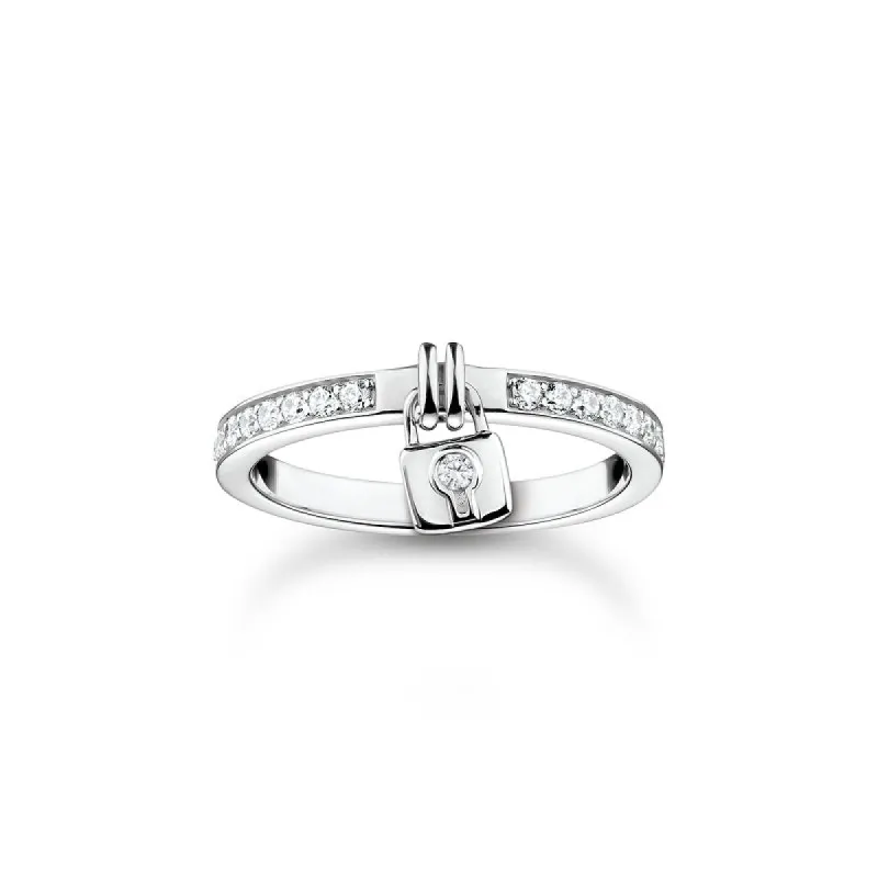 Thomas Sabo Charm Club Sterling Silver Lock Ring D sold by C.W. Sellors