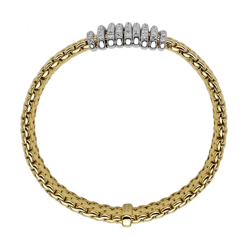 Fope Panorama 18ct Yellow Gold 0.68ct Diamond Rondelle Bracelet sold by C.W. Sellors