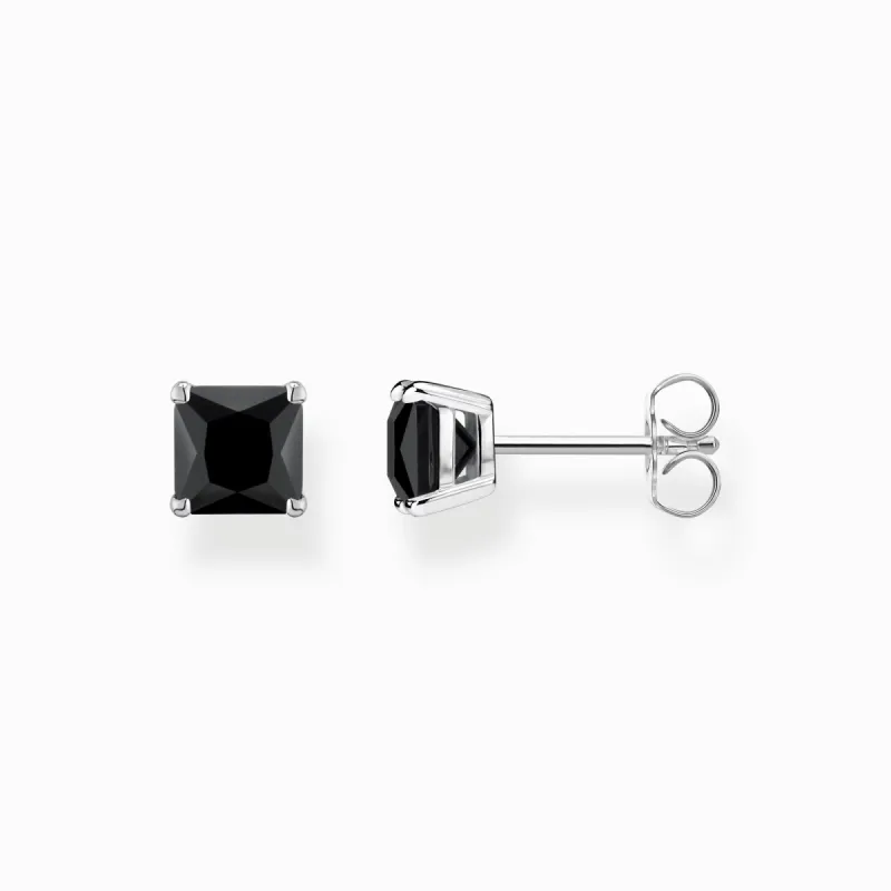 Thomas Sabo Sterling Black Stone Stud Earrings made by Thomas Sabo