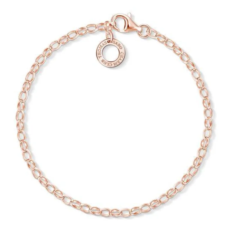 Thomas Sabo Little Secrets Rose Gold Plated Silver Pink Heart Bracelet sold by C.W. Sellors