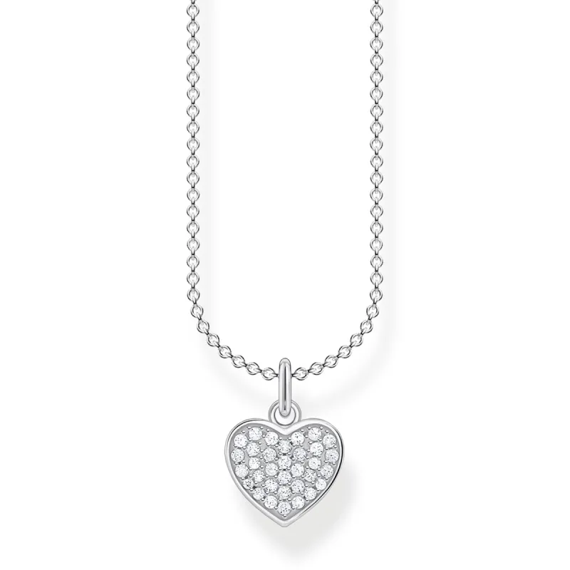Thomas Sabo Charm Club Sterling Silver Heart Pave Necklace sold by C.W. Sellors