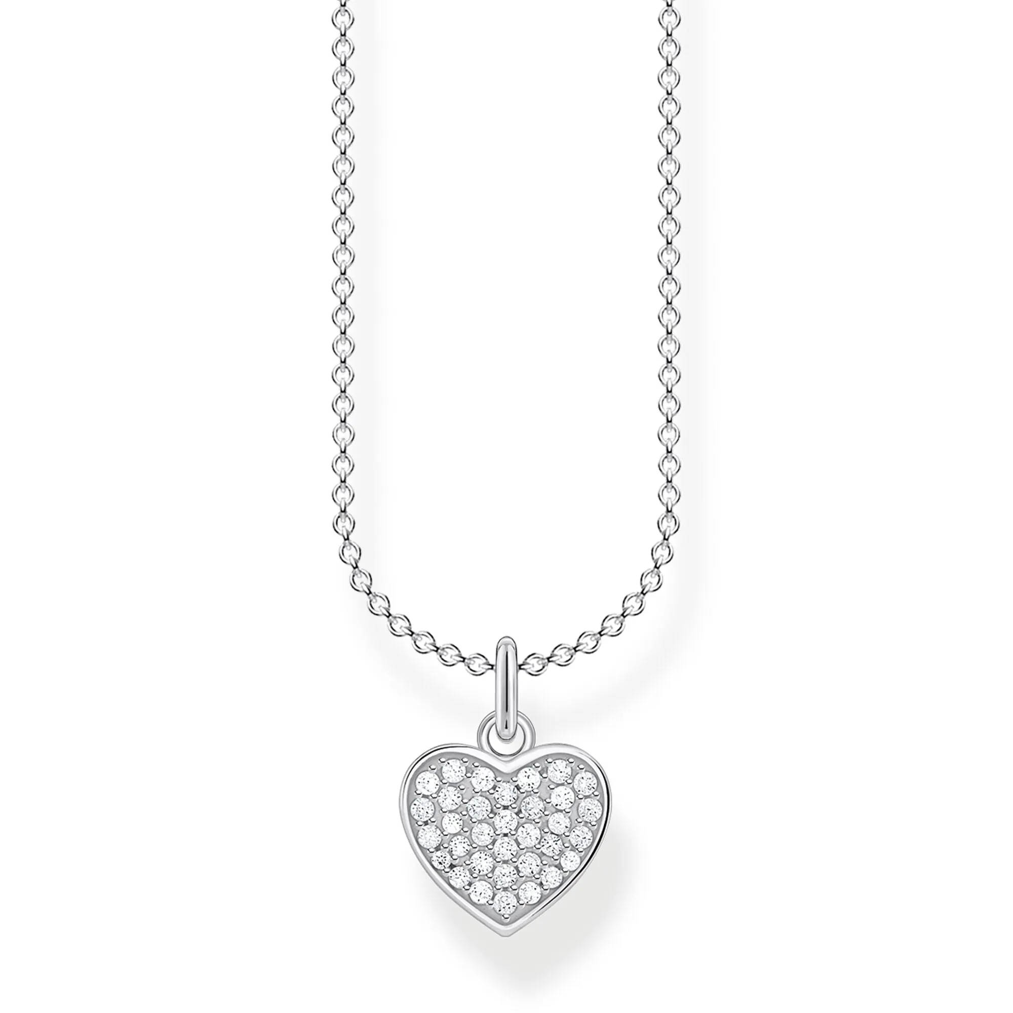 Thomas Sabo Charm Club Sterling Silver Heart Pave Necklace sold by C.W. Sellors