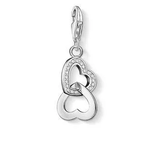 Thomas Sabo Charm Club Sterling Silver Zirconia Interlocking Hearts Charm sold by C.W. Sellors