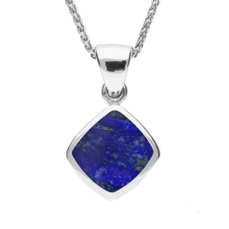 Sterling Silver Lapis Lazuli Dinky Cushion Necklace sold by C.W. Sellors