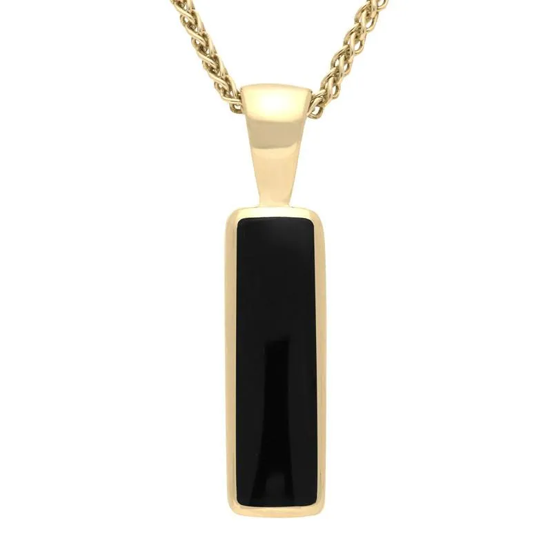 9ct Yellow Gold Whitby Jet Oblong Necklace sold by C.W. Sellors