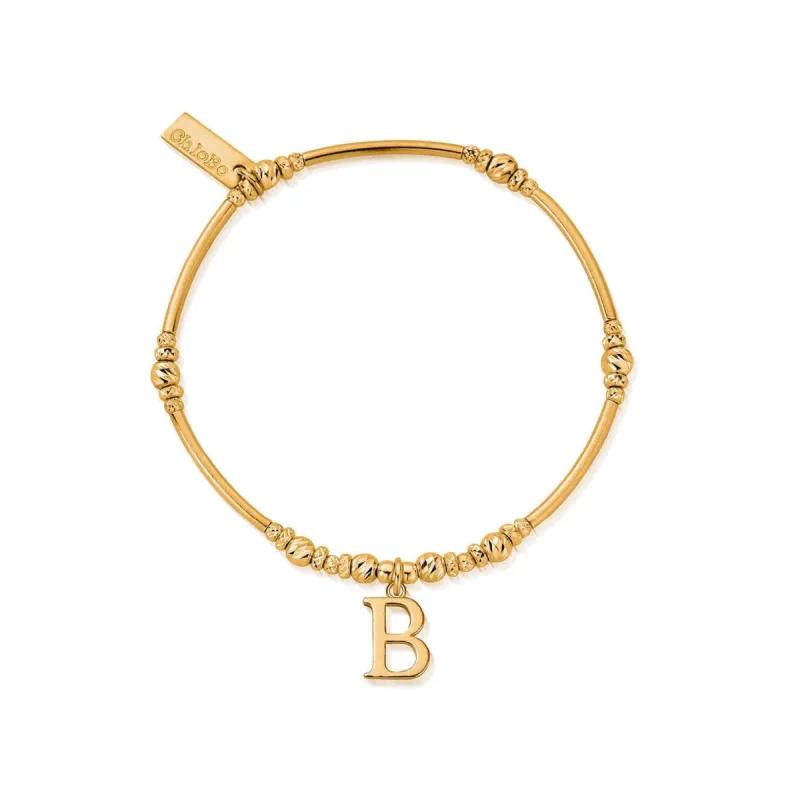 ChloBo Sterling Silver Gold Plated Initial Bracelet B sold by C.W. Sellors