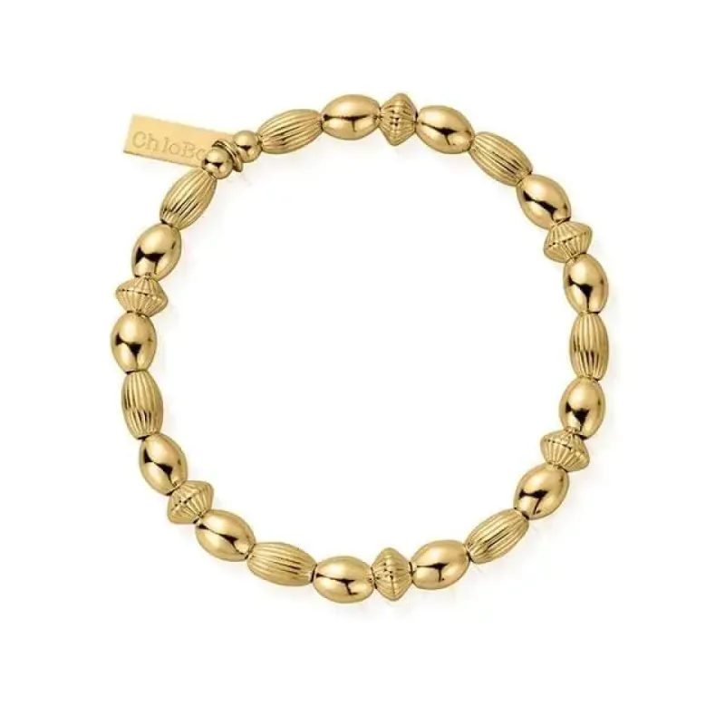 ChloBo Gold Plated Sterling Silver Mini Oval Disc Bracelet sold by C.W. Sellors