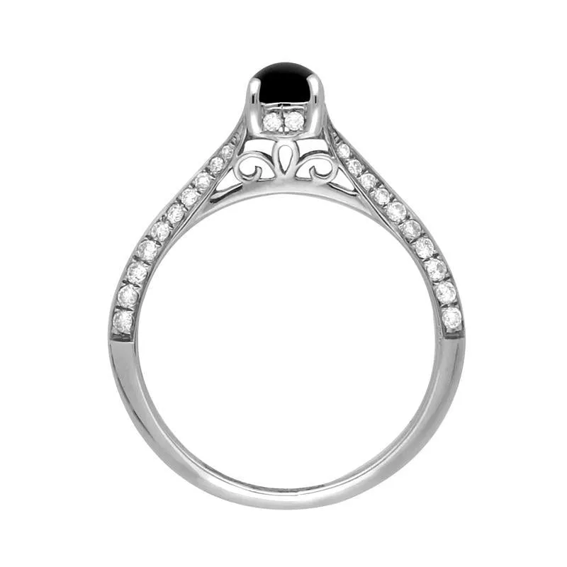 18ct White Gold Whitby Jet 0.30ct Diamond Ring sold by C.W. Sellors product image thumbnail 2