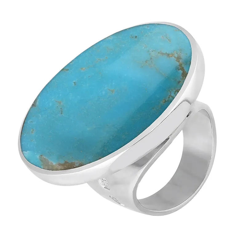 Sterling Silver Turquoise Hallmark Large Round Ring sold by C.W. Sellors