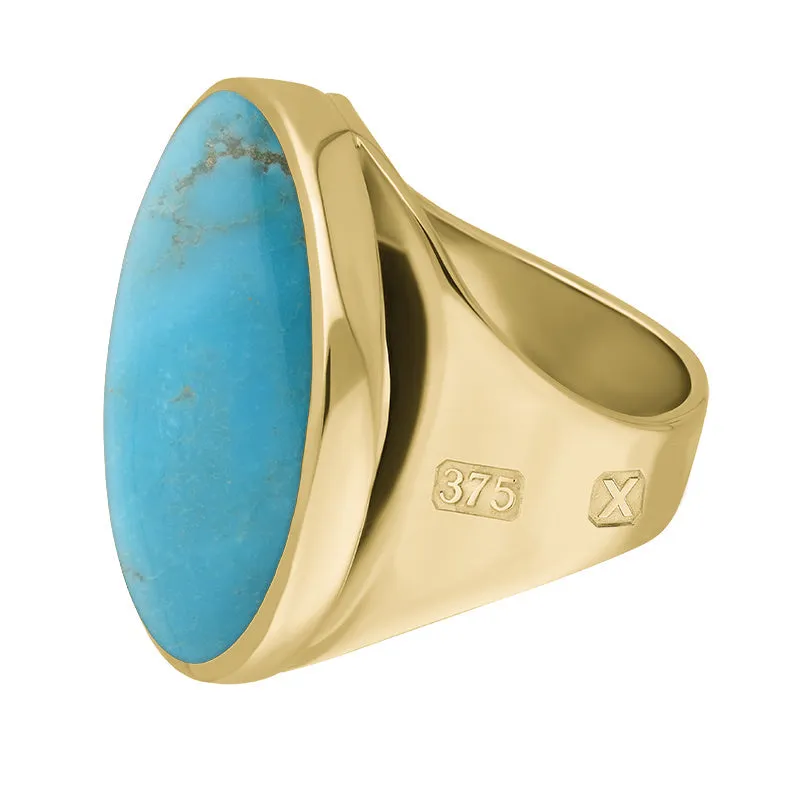 9ct Yellow Gold Turquoise Hallmark Medium Round Ring sold by C.W. Sellors product image thumbnail 2