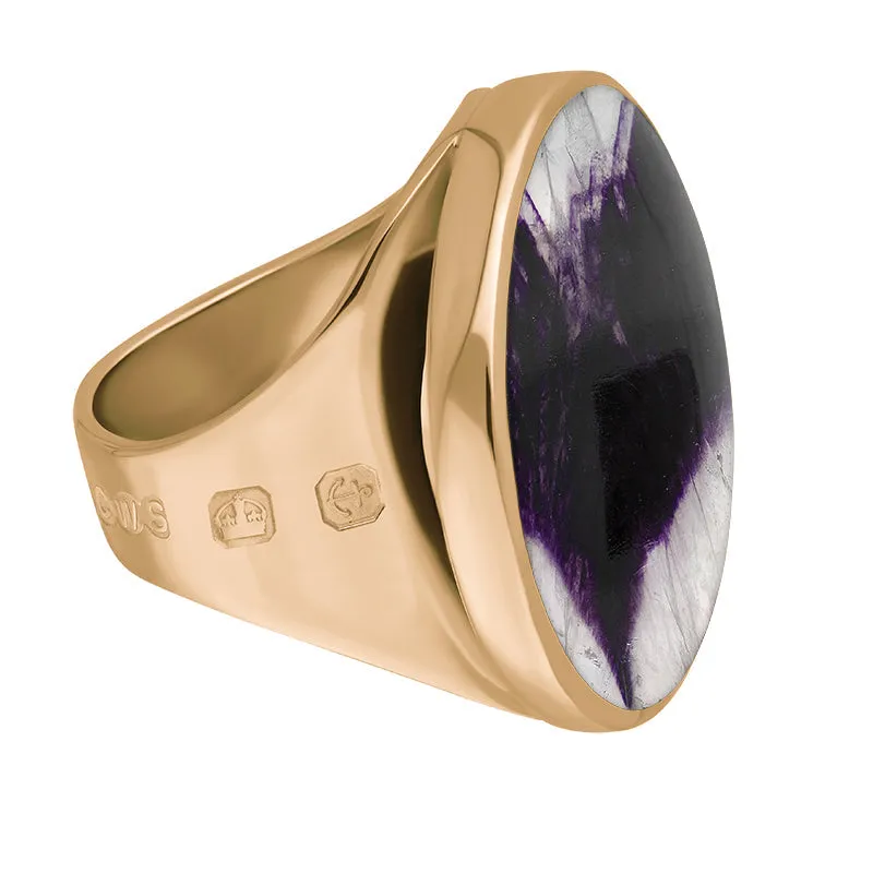 9ct Rose Gold Blue John Hallmark Medium Round Ring sold by C.W. Sellors product image thumbnail 3