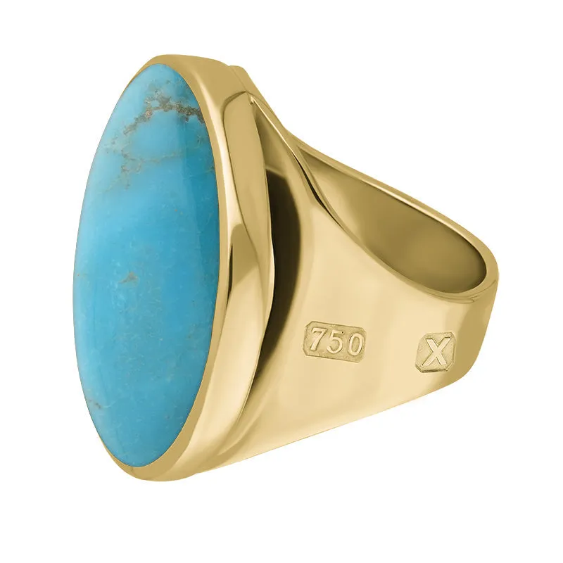 18ct Yellow Gold Turquoise Hallmark Medium Round Ring sold by C.W. Sellors product image thumbnail 2