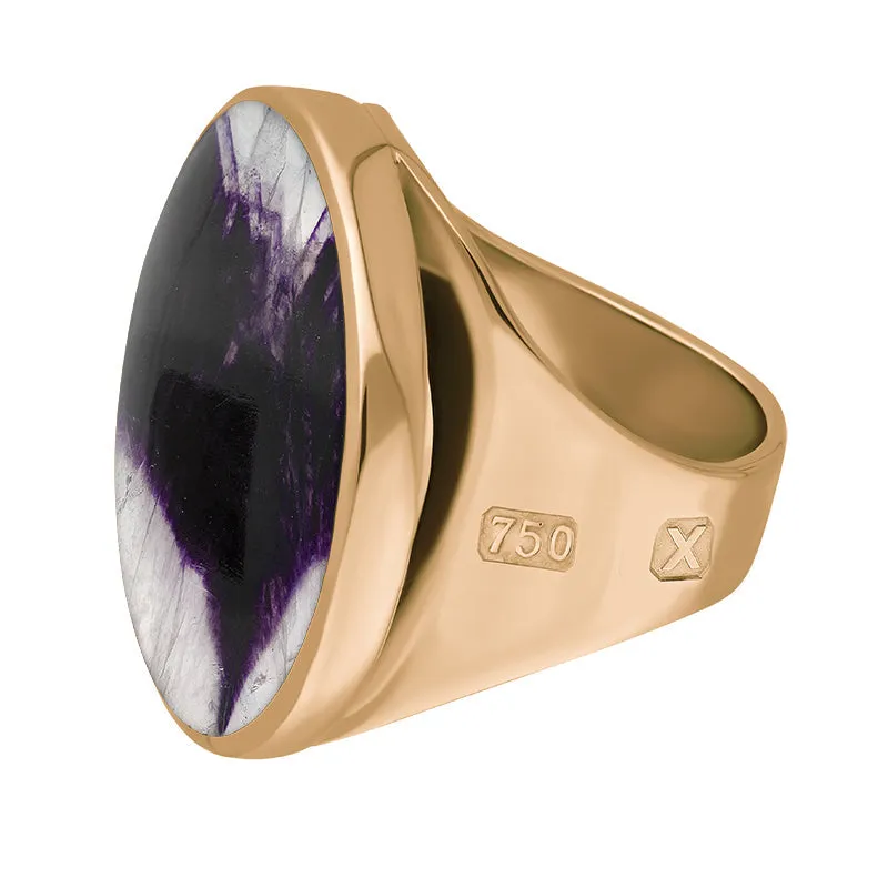 18ct Rose Gold Blue John Hallmark Medium Round Ring sold by C.W. Sellors product image thumbnail 2