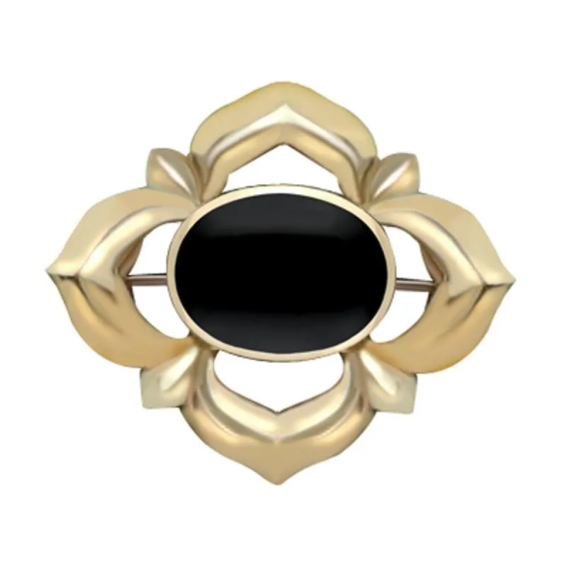 9ct Yellow Gold Whitby Oval Star Brooch sold by C.W. Sellors