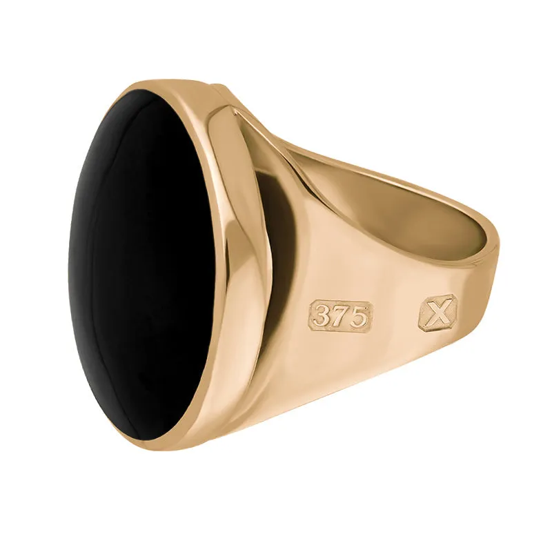 9ct Rose Gold Whitby Jet Hallmark Small Round Ring sold by C.W. Sellors product image thumbnail 2