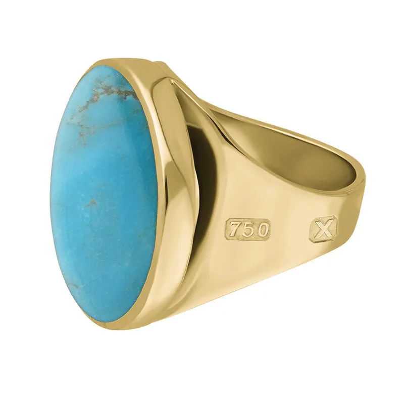 18ct Yellow Gold Turquoise Hallmark Small Round Ring sold by C.W. Sellors product image thumbnail 2