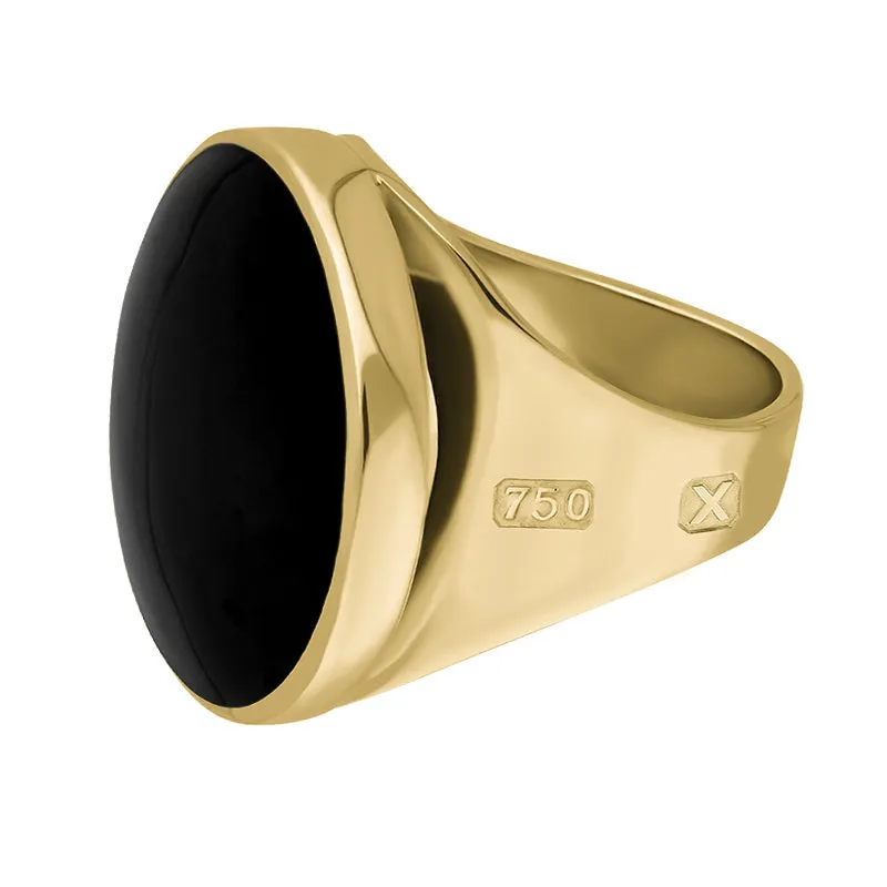 18ct Yellow Gold Whitby Jet Hallmark Small Round Ring sold by C.W. Sellors product image thumbnail 2