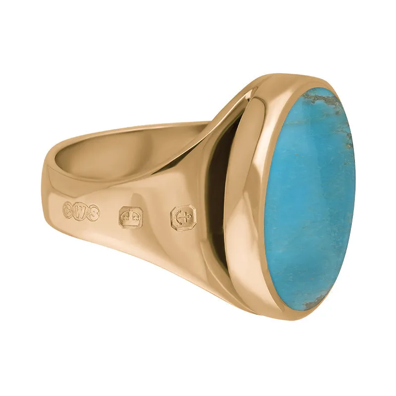 18ct Rose Gold Turquoise Hallmark Small Round Ring sold by C.W. Sellors product image thumbnail 3