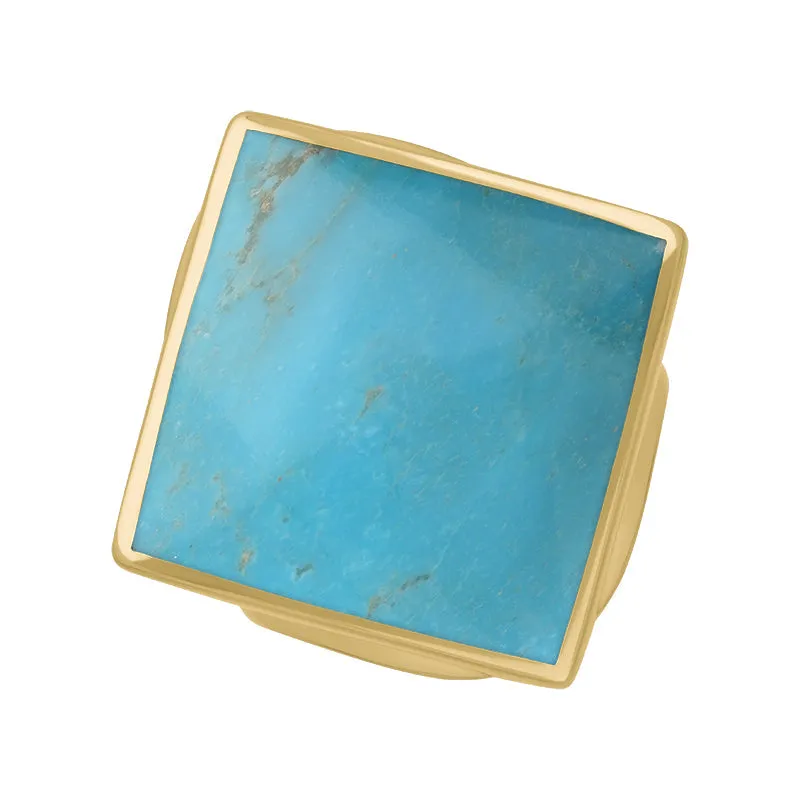 18ct Yellow Gold Turquoise Hallmark Medium Rhombus Ring sold by C.W. Sellors