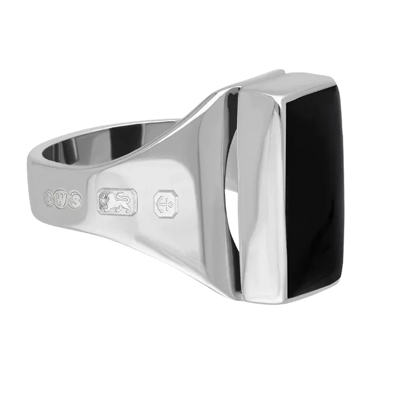 Sterling Silver Whitby Jet Hallmark Small Oblong Ring sold by C.W. Sellors product image thumbnail 3