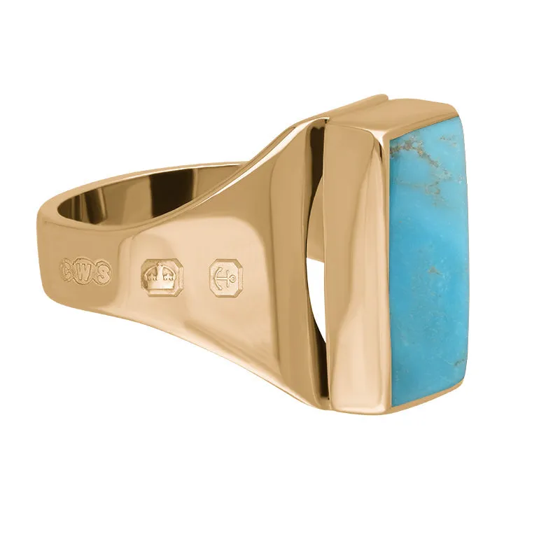 9ct Rose Gold Turquoise Hallmark Small Oblong Ring sold by C.W. Sellors product image thumbnail 3