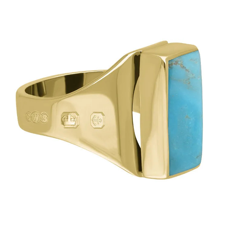 18ct Yellow Gold Turquoise Hallmark Small Oblong Ring sold by C.W. Sellors product image thumbnail 3
