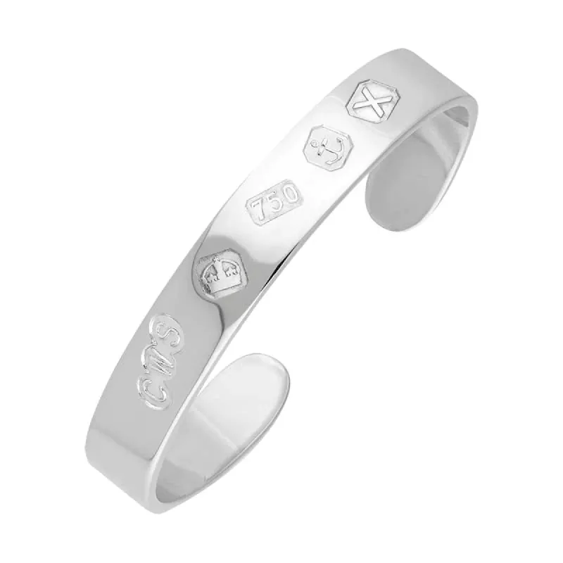 18ct White Gold Hallmark Cuff Bangle sold by C.W. Sellors