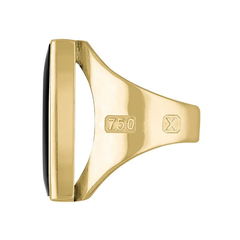 18ct Yellow Gold Whitby Jet Hallmark Medium Square Ring sold by C.W. Sellors product image thumbnail 2