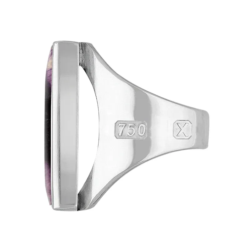 18ct White Gold Blue John Hallmark Medium Square Ring sold by C.W. Sellors product image thumbnail 2