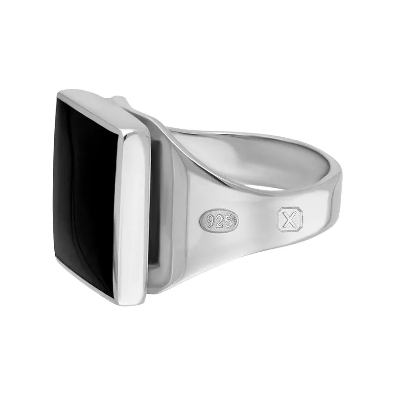 Sterling Silver Whitby Jet Hallmark Small Square Ring sold by C.W. Sellors product image thumbnail 2