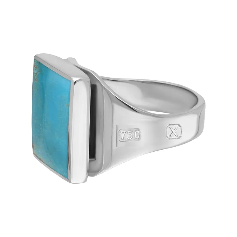 18ct White Gold Turquoise Hallmark Small Square Ring sold by C.W. Sellors product image thumbnail 2
