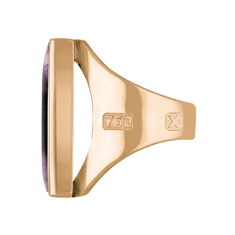 18ct Rose Gold Blue John Hallmark Medium Oblong Ring sold by C.W. Sellors product image thumbnail 3