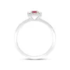 18ct White Gold Ruby Diamond Round Cluster Ring sold by C.W. Sellors