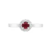 18ct White Gold Ruby Diamond Round Cluster Ring sold by C.W. Sellors