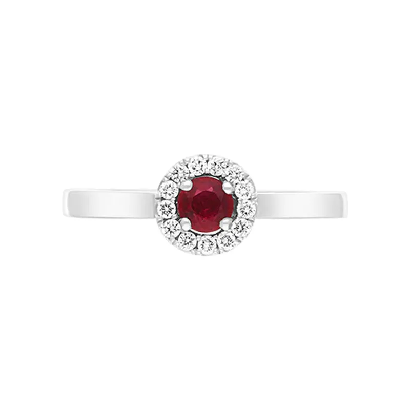 18ct White Gold Ruby Diamond Round Cluster Ring sold by C.W. Sellors product image thumbnail 2